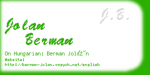 jolan berman business card